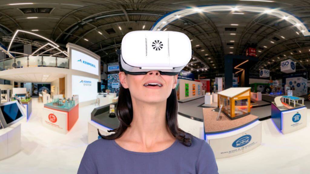Virtueller Messestand Kemper VR-Brille Virtueller Messestand - interatkiv und in 360 Grad mit der VR Brille erleben