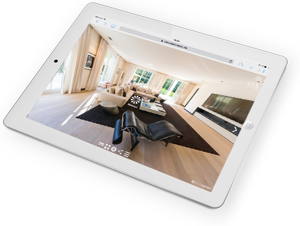 virtueller 360° Hausrundgang Tablet virtueller 360 Grad Hausrundgang
