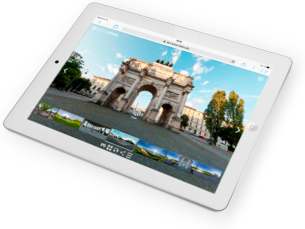 ipad_Bestviews-360-Siegestor-München virtueller Rundgang München Morgen
