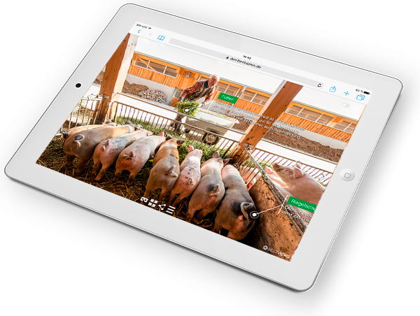 ipad_Bestviews-Naturland-virtueller-Bauernhof-schweine virtueller Bauernhof mit Schweinen -einfach in 360 Grad erleben